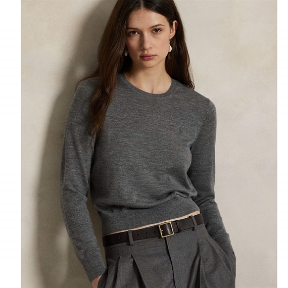 Polo Ralph Lauren Wool Crewneck Sweater, Flannel Heather Grey